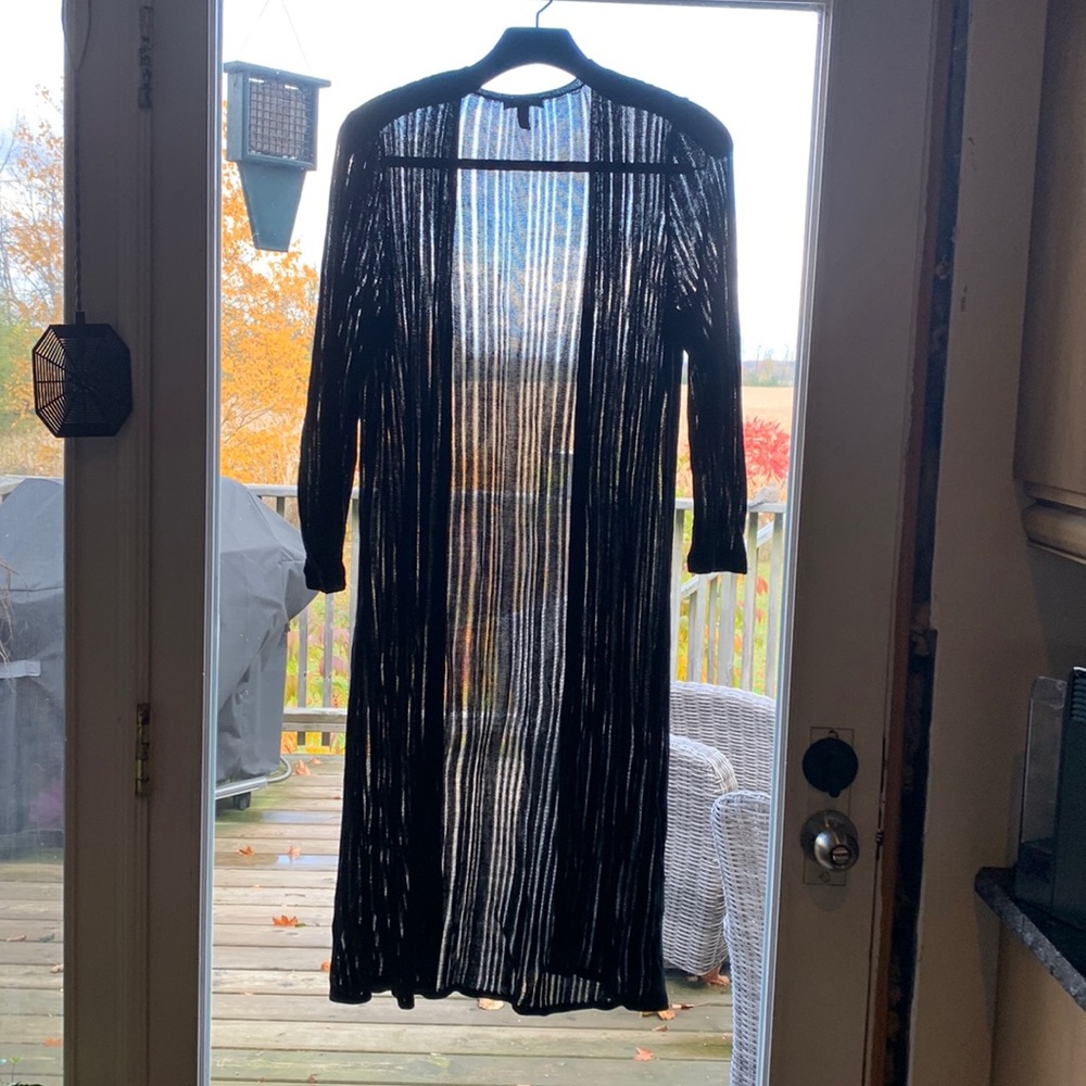 Eileen Fisher XS Black duster cardigan.